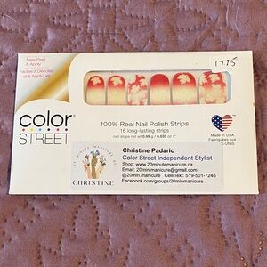 Color Street Red and Gold Ombre Nail Strips